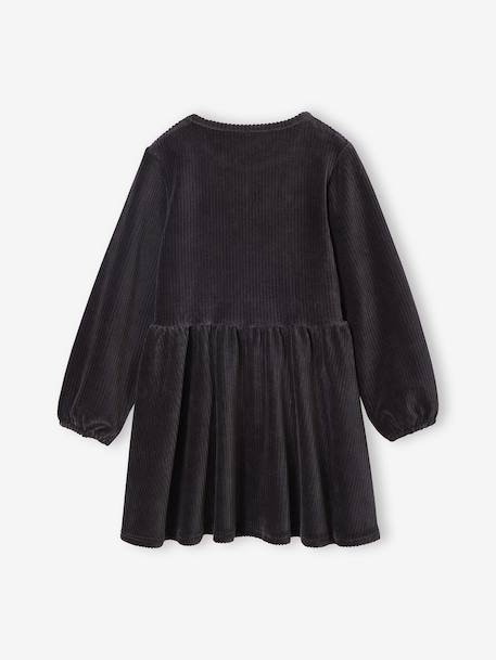 Robe fille velours côtelé effet croisé anthracite - vertbaudet enfant 