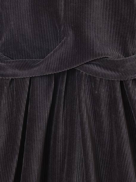 Robe fille velours côtelé effet croisé anthracite - vertbaudet enfant 