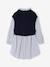 Robe-chemise fille effet 2 en 1 écru+gris chiné+marine - vertbaudet enfant 