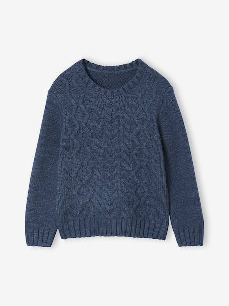 Pull torsades garçon bleu foncé - vertbaudet enfant 