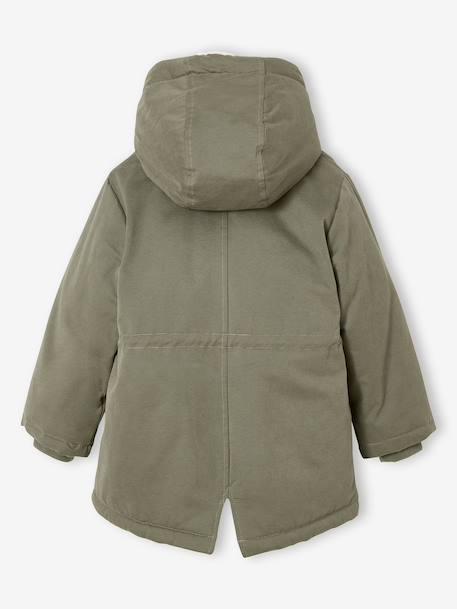 Parka fille à capuche romantique marine+vert - vertbaudet enfant 