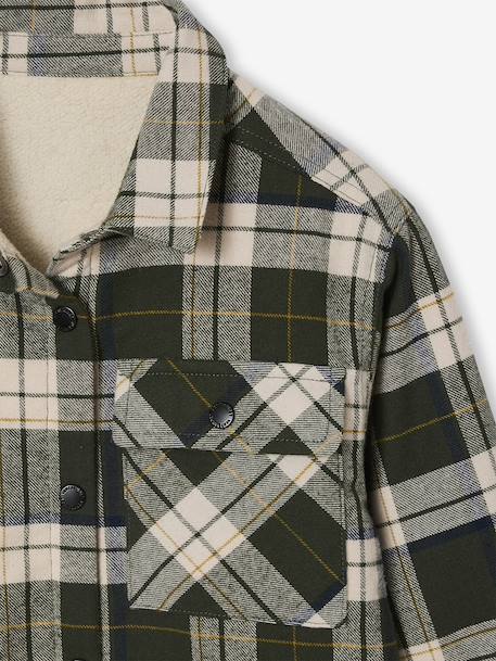 Chemise flanelle carreaux GA doublée Sherpa carreaux vert - vertbaudet enfant 