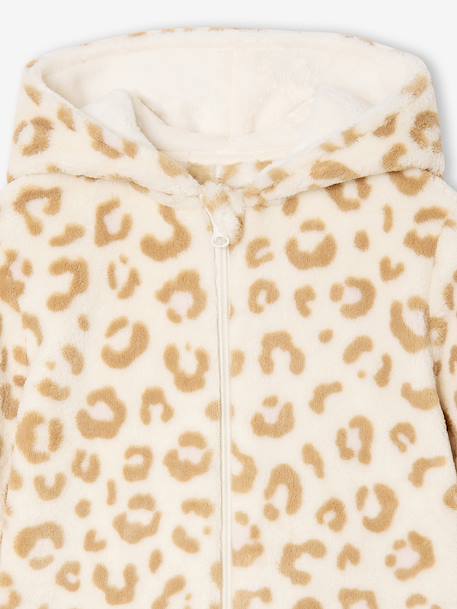 Surpyjama fille sherpa léopard beige - vertbaudet enfant 
