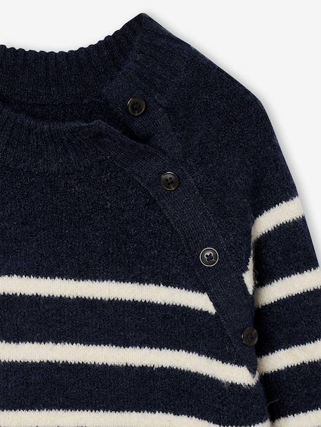 Robe marinière en tricot fille écru+marine - vertbaudet enfant 