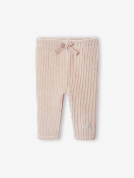 Disney® WINNIE DE POEG babyset  fleece sweater + legging van fluweel / velours vanille - vertbaudet enfant 