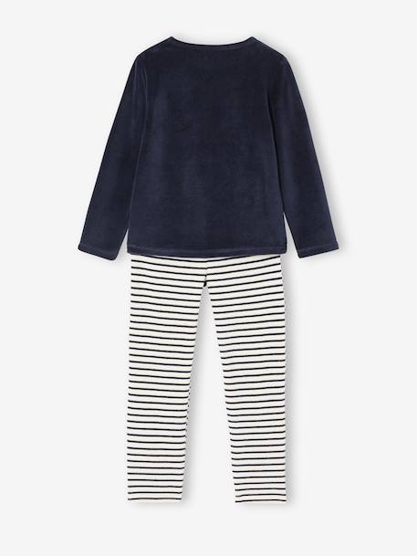 Set van 2 pyjama's fluweel / velours met hartjes voor meisjes ecru - vertbaudet enfant 