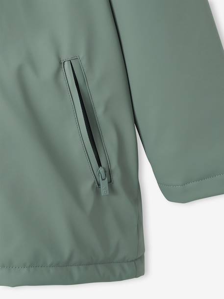 Ciré à capuche garçon doublé sherpa bleu nuit+vert sauge - vertbaudet enfant 