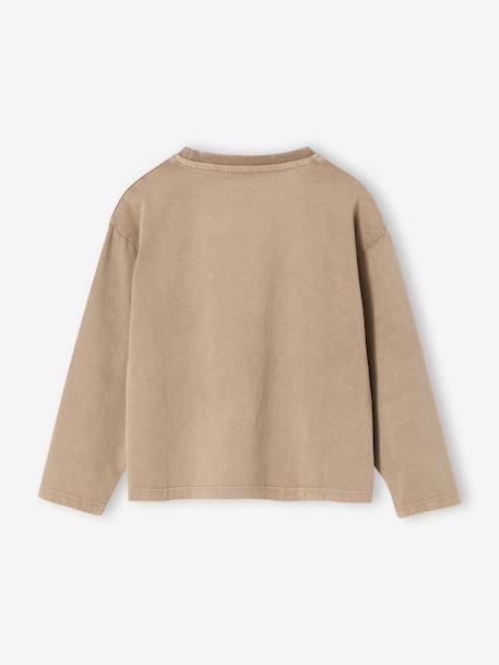 T-shirt New York met fluorescerende accenten, lange mouwen, meisjes zandbeige - vertbaudet enfant 