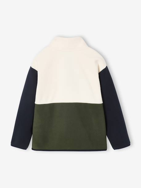 Fleece sweater voor jongens met lange mouwen groen - vertbaudet enfant 