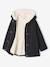 Manteau fille à capuche drap de laine anthracite+beige chiné - vertbaudet enfant 