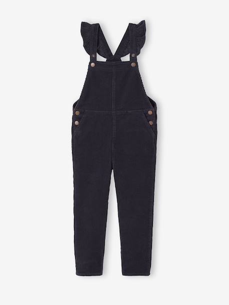 Fille-Salopette, combinaison-Salopette fille velours bretelles à volants
