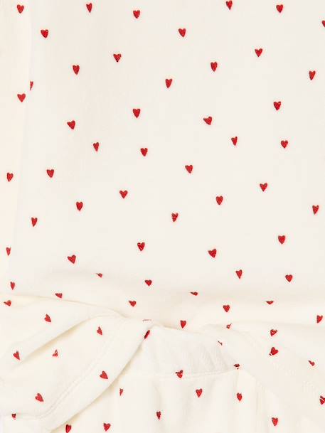 Set van 2 pyjama's fluweel / velours met hartjes voor meisjes ecru - vertbaudet enfant 