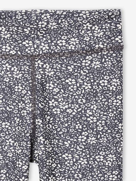 Technische sportlegging met print voor meisjes antraciet+oudroze - vertbaudet enfant 