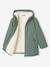 Ciré à capuche garçon doublé sherpa bleu nuit+vert sauge - vertbaudet enfant 
