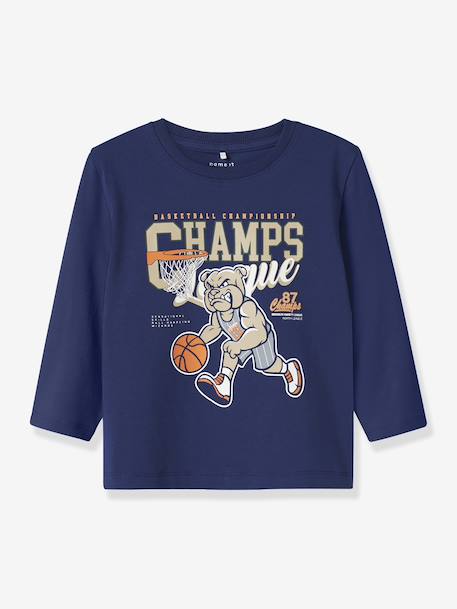 T-shirt manches longues NMMLINCOM , coupe boxy blanc+bleu+vert - vertbaudet enfant 