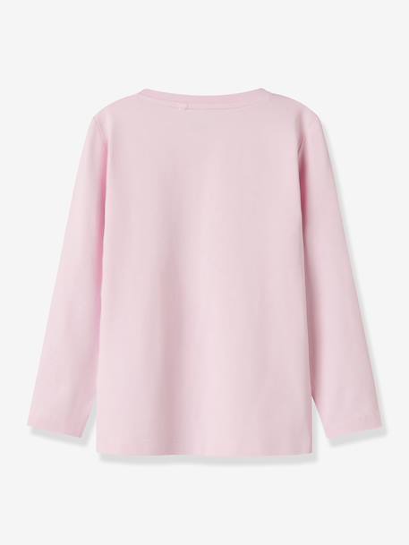 T-shirt met lange mouwen voor meisjes NMFLIRA NAME IT, boxy pasvorm blauw+rozen+wit - vertbaudet enfant 