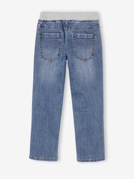 Onverwoestbare rechte relaxjeans jongens, eenvoudig aan te trekken denimgrijs+double stone+ongewassen denim+stone - vertbaudet enfant 
