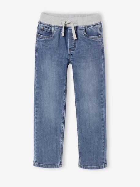 Jean garçon indestructible droit relax facile à enfiler denim brut+denim gris+double stone+stone - vertbaudet enfant 