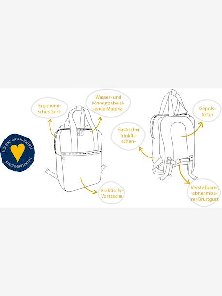 Rugzak voor jongens FUSSBALL DIE SPIEGELBURG meerkleurig - vertbaudet enfant 