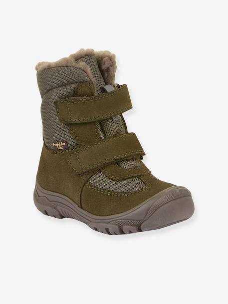 Boots enfants LINZ WOOL TEX HIGH Froddo bleu nuit+bordeaux+noir+olive - vertbaudet enfant 
