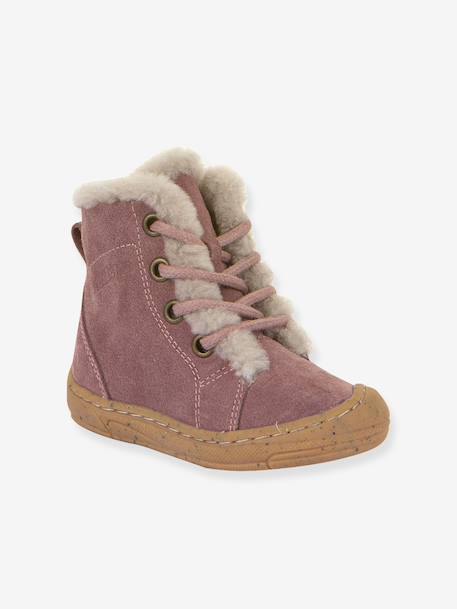 Bottes enfants MINNI SUEDE LACES Froddo caramel+vieux rose - vertbaudet enfant 
