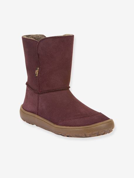 Bottes pieds nus enfants BAREFOOT TEX SUEDE Froddo bordeaux+gris+noir+or - vertbaudet enfant 