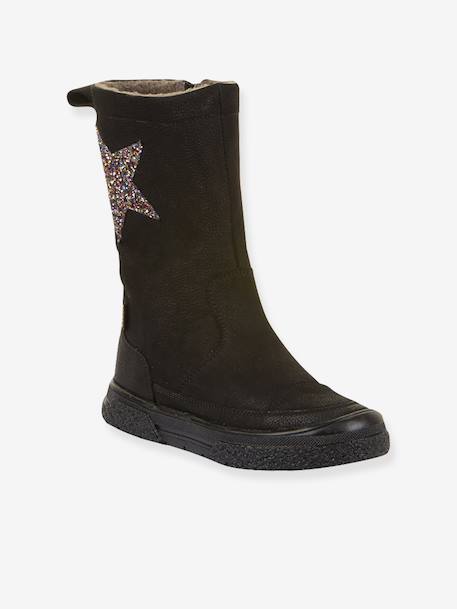 Filles Bottes PULSE TEX STAR BOOTS WOOL Froddo bordeaux+noir - vertbaudet enfant 