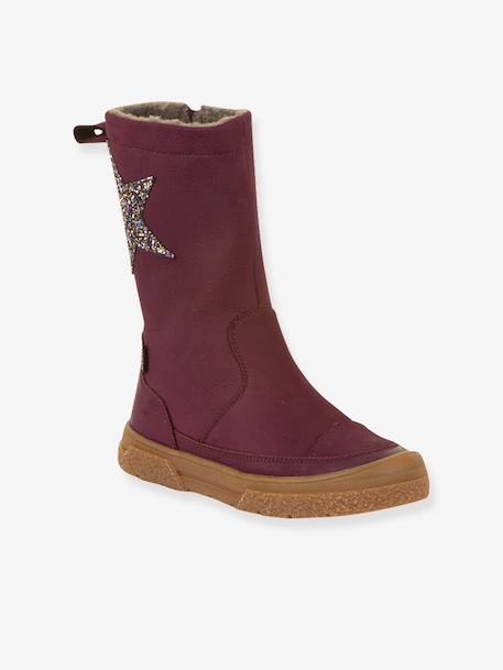 Filles Bottes PULSE TEX STAR BOOTS WOOL Froddo bordeaux+noir - vertbaudet enfant 
