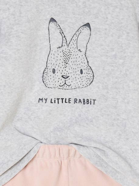 Lot de 2 pyjamas fille velours animaux gris chiné - vertbaudet enfant 