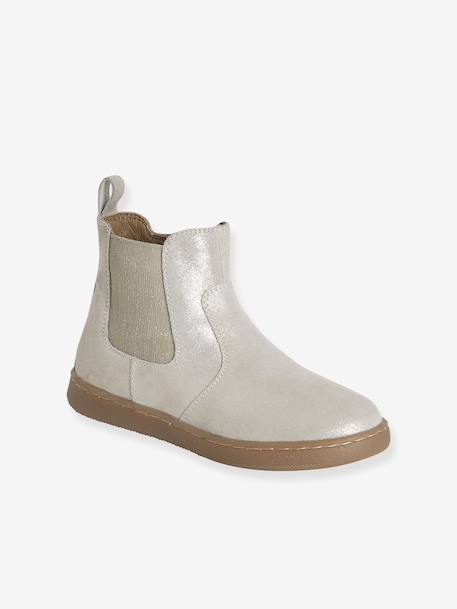 Leren meisjeslaarzen brons+goud+groen+kameel+marineblauw+veel bruin - vertbaudet enfant 