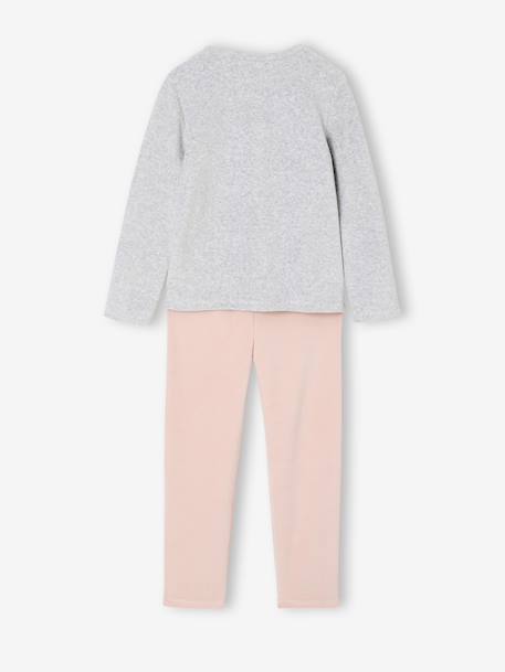 Lot de 2 pyjamas fille velours animaux gris chiné - vertbaudet enfant 