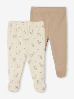 Baby-Broek, jean-Set van 2 broeken voor pasgeboren met voetjes 
