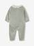 Pyjama bébé fille velours collerette imprimée personnalisable rose poudré+vert sauge - vertbaudet enfant 