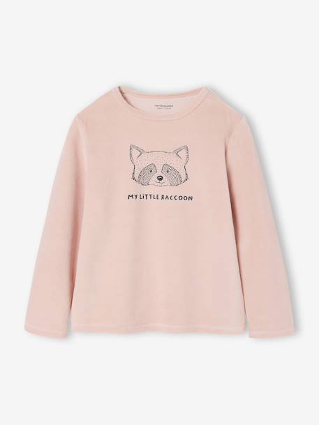 Lot de 2 pyjamas fille velours animaux gris chiné - vertbaudet enfant 