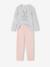 Set van 2 pyjama fluweel / velours dieren Meisje gemêleerd grijs - vertbaudet enfant 