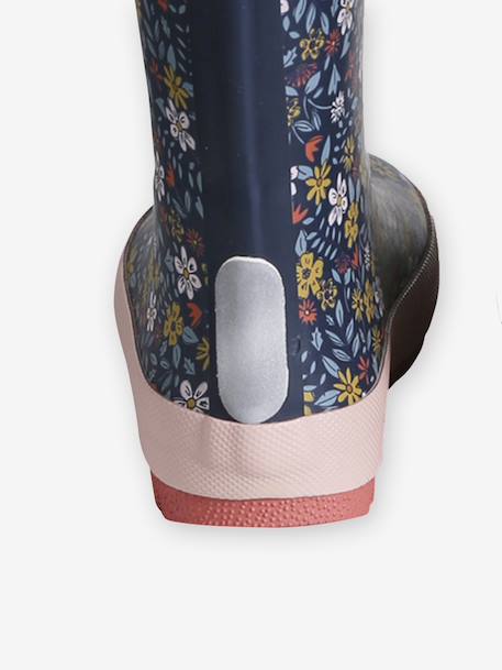 Bottes de pluie fille caoutchouc imprimé collection maternelle beige imprimé+marine - vertbaudet enfant 