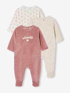 Bébé-Pyjama, surpyjama-Lot de 3 pyjamas bébé mixtes en velours
