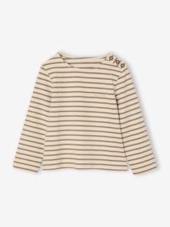 Meisje-T-shirt, souspull-Gestreept meisjesshirt lange mouwen