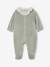 Pyjama bébé fille velours collerette imprimée personnalisable rose poudré+vert sauge - vertbaudet enfant 