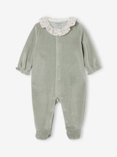 -Pyjama bébé fille velours collerette imprimée