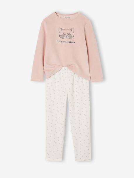 Set van 2 pyjama fluweel / velours dieren Meisje gemêleerd grijs - vertbaudet enfant 