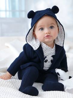 Ensemble 4 pièces bébé : pull + pantalon + bonnet + moufles – gris clair  chiné
