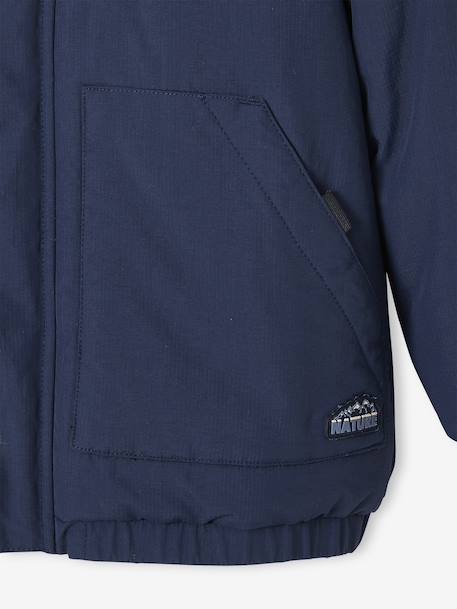 Parka à capuche doublure sherpa garçon bronze+marine - vertbaudet enfant 