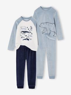 Garçon-Pyjama, surpyjama-Lot 2 pyjamas garçon velours animaux polaires 