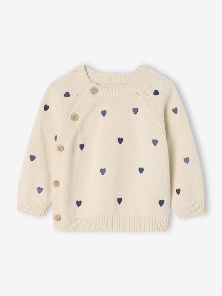Bébé-Pull naissance avec petits c½urs brodés