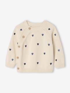 Bébé-Pull, gilet, sweat-Pull naissance avec petits cœurs brodés