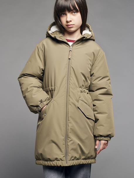 Parka fille à capuche kaki - vertbaudet enfant 