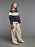 Sweat col polo fille marine - vertbaudet enfant 