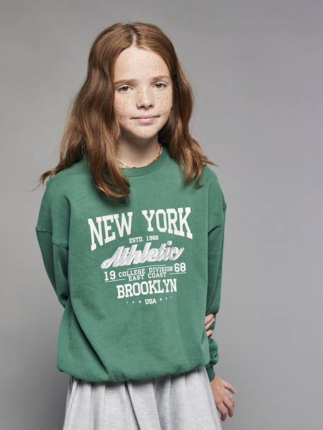 Sweat motif New York fille vert anglais - vertbaudet enfant 
