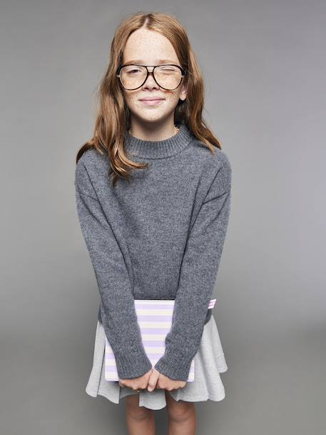 Pull mélange cachemire fille gris - vertbaudet enfant 